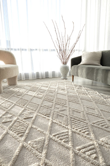Mari Lisa Natural Diamond Pattern Rectangle Modern Rug